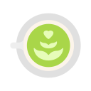 café con leche matcha icon