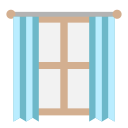 ventana con cortina icon