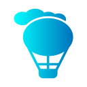 Hot air balloon icon