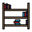 estante de livros 