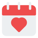 calendario corazón icon