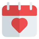 calendario corazón icon