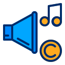 audio protegido por derechos de autor icon