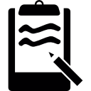 schrijven op klembord met papier icoon