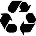 simbolo di riciclaggio con tre frecce curve icona