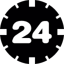 símbolo de servicio 24 horas icon