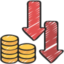 disminución de dinero icon