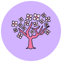 árbol en flor icon