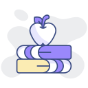 libro con manzana icon