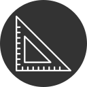 regla triangular icon