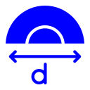 diámetro icon