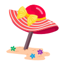 sombrero de playa icon