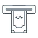 retiro de efectivo en cajero automático icon