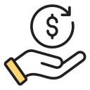 devolver dinero icon