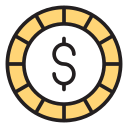 moneda de dólar icon