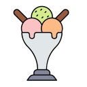 helado con frutas y nueces icon