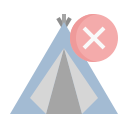 prohibido acampar icon