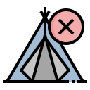 prohibido acampar icon