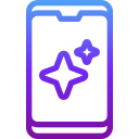 teléfono con inteligencia artificial icon