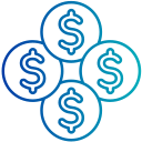 monedas de dólar icon