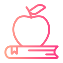 manzana con libro icon