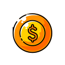 pièce de monnaie d'un dollar icon