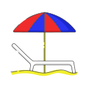 Beach hut icon