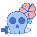 dibujo animado de calavera icon