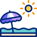Beach umbrella icon