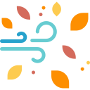Wind leaves icon