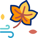 Fall leaves wind icon