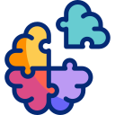 Puzzle brain icon