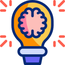 Light bulb brain icon