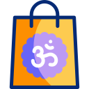 sacola de compras com símbolo ohm 