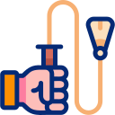 Hand holding leash icon