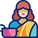 Woman cooking icon