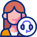 Woman with headset 