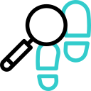 Footprints search animated icon