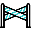 Caution tape barrier animated icon