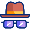 Spy hat glasses animated icon