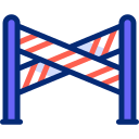 Caution tape barrier animated icon