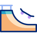 Skateboarding ramp animated icon