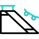 Skateboarding ramp animated icon