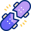 Broken skateboard animated icon