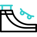 Skateboarding ramp animated icon