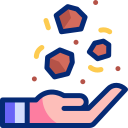 Hand holding rocks 