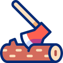 Топор рубит дерево animated icon