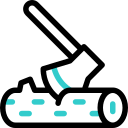 Топор рубит дерево animated icon