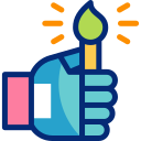 mão segurando tocha animated icon