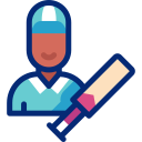 Cricket player animated icon